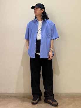 「SHIPS any（シップス エニィ）のアイテム（スラックス）」を使った、奥原さん（メンズ・177cm）の夏コーディネート