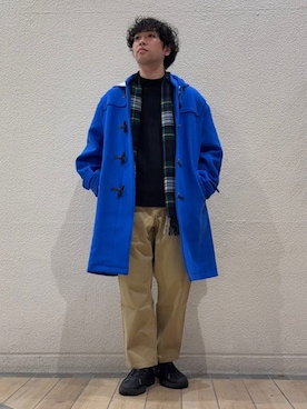 「アイテム（ダッフルコート）」を使った、奥原さん（メンズ・177cm）の冬コーディネート