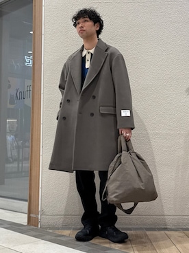 「アイテム（チェスターコート）」を使った、奥原さん（メンズ・177cm）の秋コーディネート