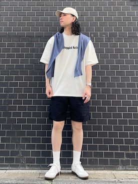 「SHIPS any（シップス エニィ）のアイテム（スニーカー）」を使った、奥原さん（メンズ・177cm）の夏コーディネート