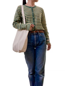 「UNIQLO（ユニクロ）のアイテム（デニムパンツ、ブルー系）」を使った、hinaaaaaさん（レディース・151cm）の春コーディネート