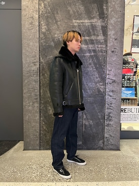 「AVIREX（アヴィレックス）のアイテム（スウェット）」を使った、アオさん（メンズ・176cm）の秋コーディネート