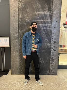 「AVIREX（アヴィレックス）のアイテム（デニムジャケット）」を使った、アオさん（メンズ・176cm）の春コーディネート