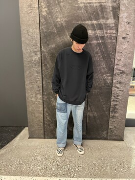 「AVIREX（アヴィレックス）のアイテム（スウェット）」を使った、アオさん（メンズ・176cm）の春コーディネート
