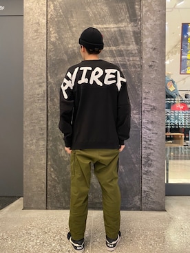「AVIREX（アヴィレックス）のアイテム（スウェット）」を使った、アオさん（メンズ・176cm）の冬コーディネート