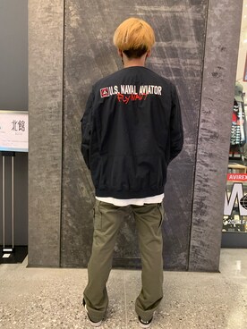 「いいね返し」｜「アイテム（ブルゾン）」を使った、アオさん（メンズ・176cm）の冬コーディネート