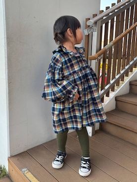 「アイテム（ワンピース）」を使った、hm4150さん（キッズ・107cm）の冬コーディネート