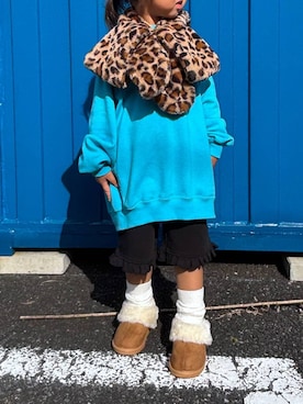 「アイテム（ストール/ショール）」を使った、hm4150さん（キッズ・106cm）の秋コーディネート