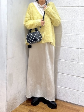 「LOWRYS FARM（ローリーズファーム）のシャギーロングＶカーディガン　595935（カーディガン/ボレロ）」を使った、hm4150さん（レディース・167cm）の秋コーディネート