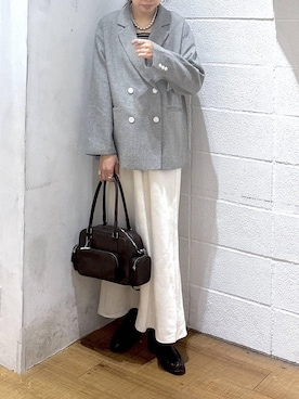 「LOWRYS FARM（ローリーズファーム）のストレッチサテンスカート　 290120（スカート、ホワイト系）」を使った、hm4150さん（レディース）の春コーディネート