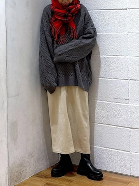 「アイテム（ストール/ショール）」を使った、hm4150さん（レディース・167cm・30代）の冬コーディネート