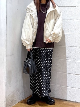 「LOWRYS FARM（ローリーズファーム）のモンスターショートコート　 128076（その他アウター）」を使った、hm4150さん（レディース・167cm）の秋コーディネート