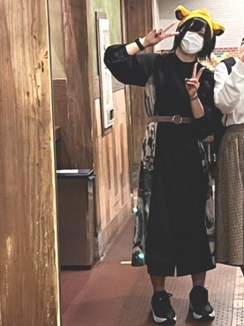 「kutir（クティール）のkutirlune／【調節自由】サークルリングベルト（ベルト）」を使った、薫さん（レディース・159cm）の春コーディネート