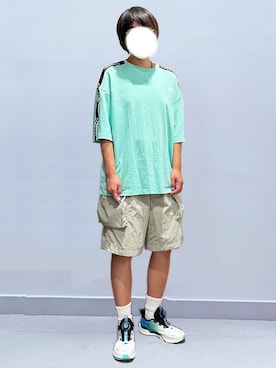 「アイテム（カーゴパンツ）」を使った、RURURUKIAさん（レディース・165cm）の夏コーディネート