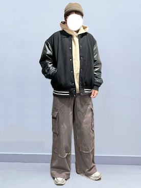 「GAP（ギャップ）のモダン プルオーバーパーカー (キッズ・ユニセックス)（パーカー、ベージュ系）」を使った、RURURUKIAさん（レディース・165cm）の春コーディネート