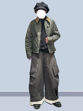 「Barbour（バブアー）のアイテム（ジャケット/アウター）」を使った、RURURUKIAさん（レディース・165cm）の春コーディネート