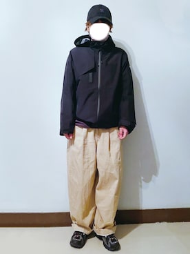 「Yohji Yamamoto（ヨウジヤマモト）のアイテム（帽子）」を使った、RURURUKIAさん（レディース・165cm）の春コーディネート