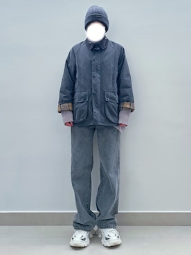 「アイテム（ニットキャップ/ビーニー、グレー系）」を使った、RURURUKIAさん（レディース・165cm）の冬コーディネート