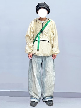 「アイテム（ナイロンジャケット）」を使った、RURURUKIAさん（レディース・165cm）の秋コーディネート