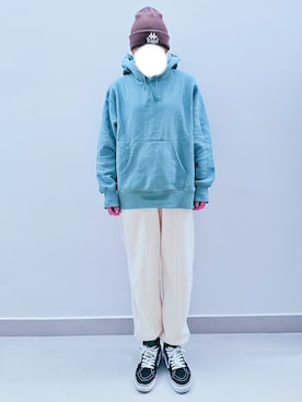 「Kappa（カッパ）のアイテム（帽子）」を使った、RURURUKIAさん（レディース・165cm）の冬コーディネート