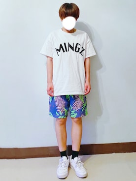 「Jordan（ジョーダン）のアイテム（パンツ）」を使った、RURURUKIAさん（レディース・165cm）の夏コーディネート