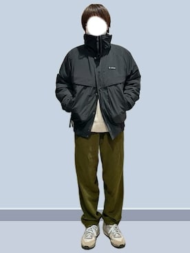 「Columbia（コロンビア）のcolumbia/コロンビア パウダーケグIIリマスタードインターチェンジ ジップアップ 防水 総柄 ３WAY WM3476（ブルゾン、ブラック系）」を使った、RURURUKIAさん（レディース・165cm）の春コーディネート