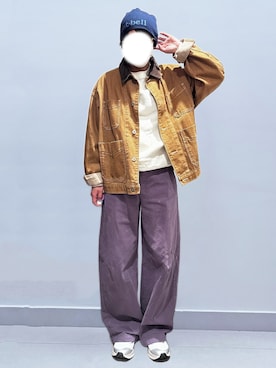 「アイテム（カバーオール）」を使った、RURURUKIAさん（レディース・165cm）の秋コーディネート