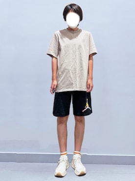 「nice riceのアイテム（Tシャツ/カットソー、シルバー系）」を使った、RURURUKIAさん（レディース・165cm）の秋コーディネート