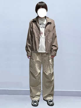 「WaiKei（ワイケイ）の【UNISEX】Wai Kei／マルチーズラグランロングTシャツ（選べる着丈） 2115390（T Shirts、グレー系）」を使った、RURURUKIAさん（レディース・165cm）の春コーディネート