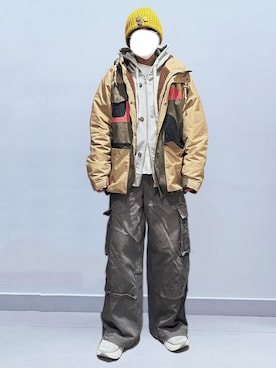 「CHUMS（チャムス）のアイテム」を使った、RURURUKIAさん（レディース・165cm）の冬コーディネート