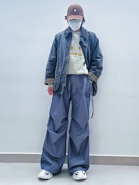 「キャンプ」｜「アイテム（ブルゾン）」を使った、RURURUKIAさん（レディース・165cm）の春コーディネート
