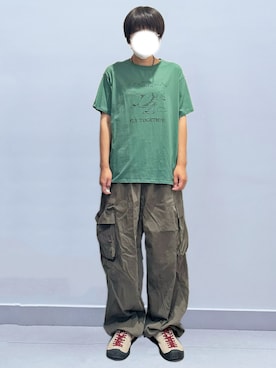 「KEEN（キーン）のKEEN JASPER / キーン ジャスパー / 1002672（スニーカー、ブラウン系）」を使った、RURURUKIAさん（レディース・165cm）の夏コーディネート