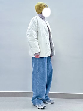 「nanamica（ナナミカ）のアイテム（ダウンジャケット/コート）」を使った、RURURUKIAさん（レディース・165cm）の春コーディネート