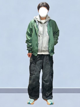 「NIKE（ナイキ）のアイテム（ジャケット/アウター）」を使った、RURURUKIAさん（レディース・165cm）の春コーディネート