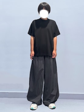 「BCALMのアイテム（Tシャツ/カットソー、ブラック系）」を使った、RURURUKIAさん（レディース・165cm）の秋コーディネート