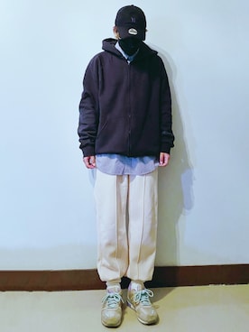 「Yohji Yamamoto（ヨウジヤマモト）のアイテム（帽子）」を使った、RURURUKIAさん（レディース・165cm）の春コーディネート