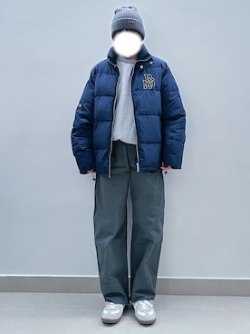 「アイテム（ニットキャップ/ビーニー、グレー系）」を使った、RURURUKIAさん（レディース・165cm）の冬コーディネート