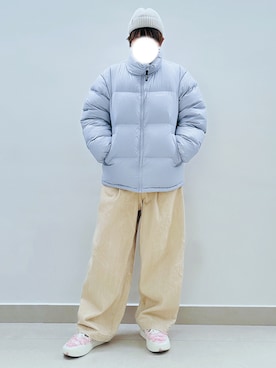 「アイテム（ニットキャップ/ビーニー、グレー系）」を使った、RURURUKIAさん（レディース・165cm）の冬コーディネート