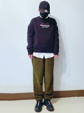 「Yohji Yamamoto（ヨウジヤマモト）のアイテム（帽子）」を使った、RURURUKIAさん（レディース・165cm）の冬コーディネート