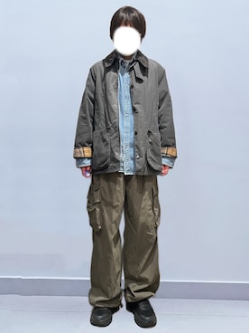 「アイテム（カーゴパンツ）」を使った、RURURUKIAさん（レディース・165cm）の冬コーディネート