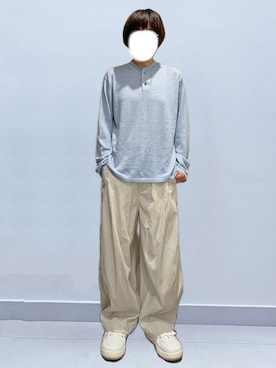 「Manifoldのアイテム（Tシャツ/カットソー、ブルー系）」を使った、RURURUKIAさん（レディース・165cm）の春コーディネート