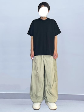 「BCALMのアイテム（Tシャツ/カットソー、ブラック系）」を使った、RURURUKIAさん（レディース・165cm）の夏コーディネート