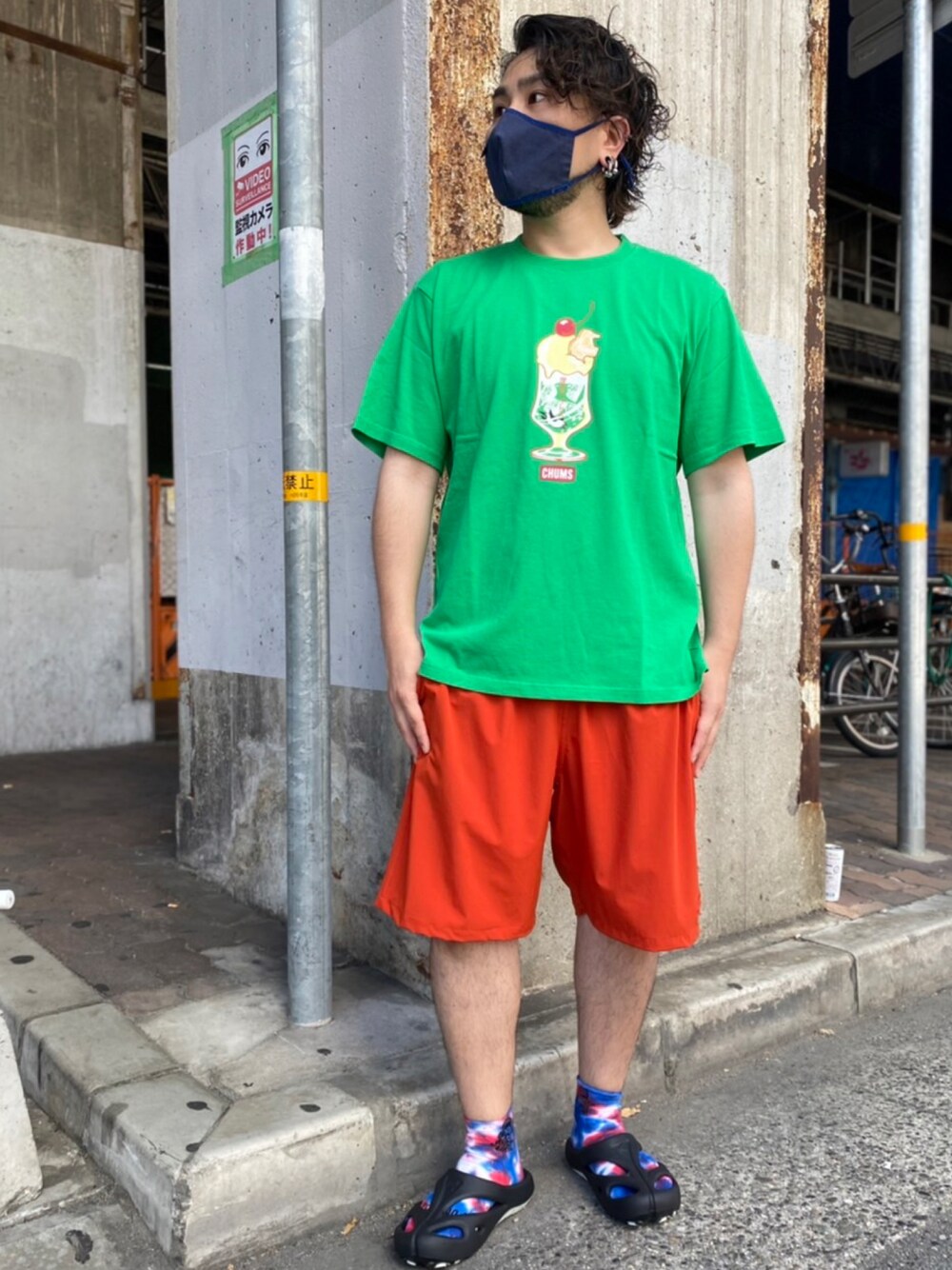 「休日スタイル、カジュアル、チャムス、リネン、夏、Tシャツ、in the ROOTS、2nd  ROOTS」｜「CHUMSのアイテム（Tシャツ/カットソー、グリーン系）」を使った、ROOTS_official @相互さん（メンズ・166cm）の夏コーディネートの1枚目の写真