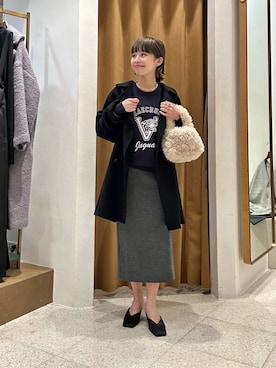 「アイテム（ピーコート）」を使った、wgtsuyaさん（レディース・153cm）の秋コーディネート