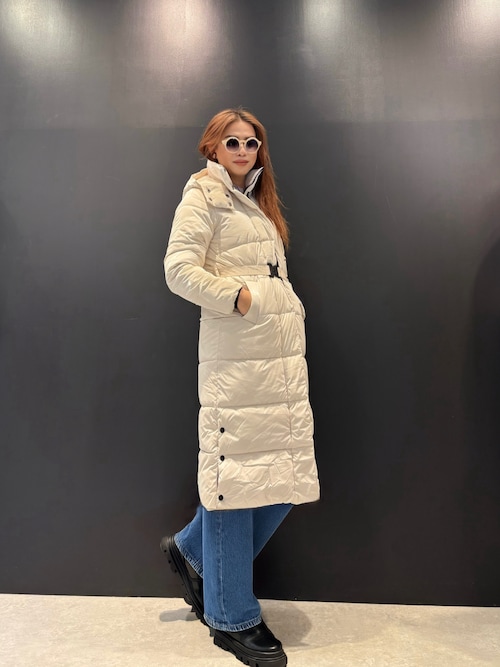 セール】取り外し可能ベルト付きトレンチコート ロングキルティング