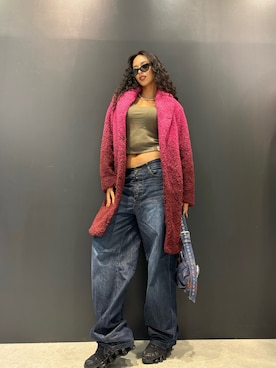 「アイテム（チェスターコート）」を使った、Desigual 名古屋 STAFFさん（レディース・165cm）の秋コーディネート