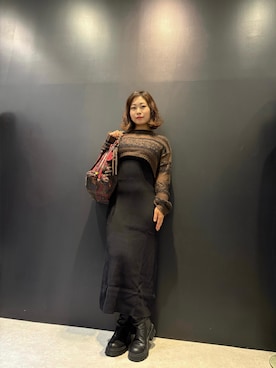 「アイテム（ワンピース/ドレス）」を使った、Desigual 名古屋 STAFFさん（レディース・165cm）の冬コーディネート