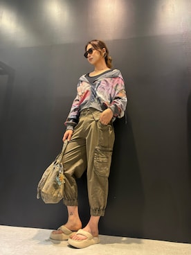 「Desigual（デシグアル）のアイテム」を使った、Desigual 名古屋 STAFFさん（レディース・170cm）の夏コーディネート