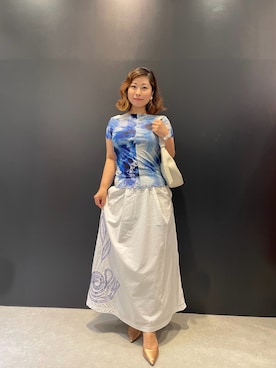 「アイテム（スカート）」を使った、Desigual 名古屋 STAFFさん（レディース・160cm）の夏コーディネート