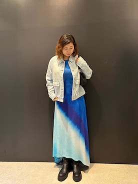 「アイテム（デニムジャケット）」を使った、Desigual 名古屋 STAFFさん（レディース・160cm）の夏コーディネート
